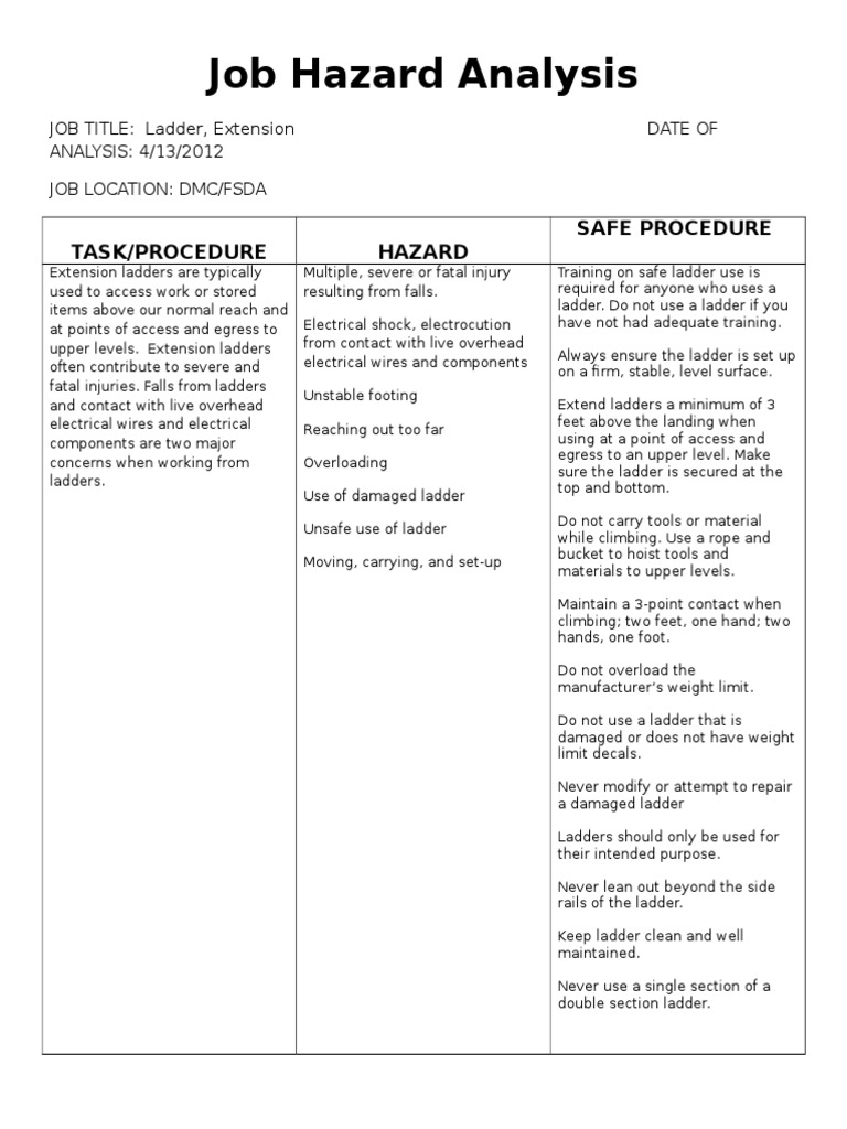 JHA Ladder Extension PDF Ladder Manufactured Goods