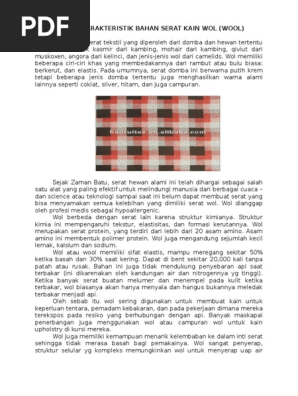 Sifat Dan Karakteristik Bahan Serat Kain Wol
