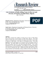 The Problems of Bulk-Selling Yams in Harvest and Poverty of Farmers in Ekiti State, Nigeria