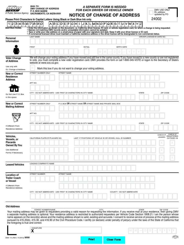 DMV PDF Department Of Motor Vehicles Address (Geography)
