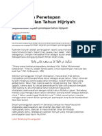 Sejarah Penetapan Penanggalan Tahun Hijriyah