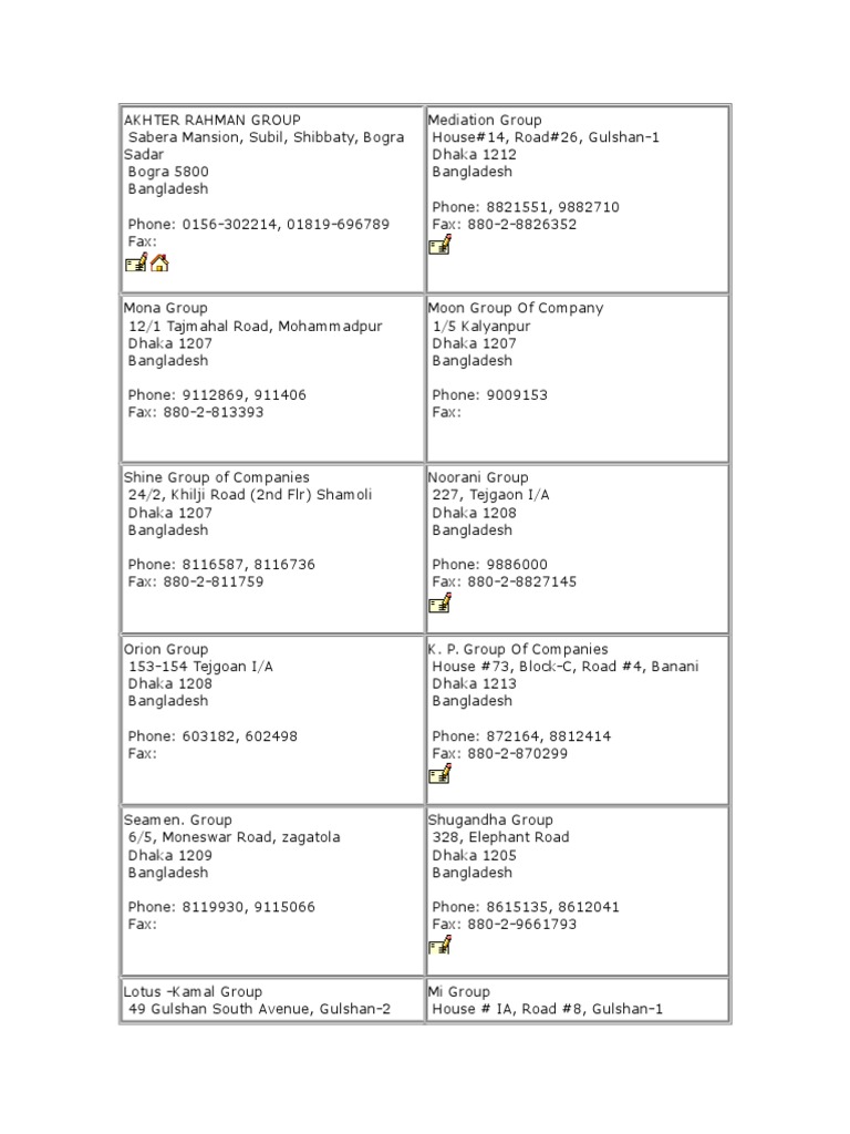 List of Group of Companies of Bangladesh