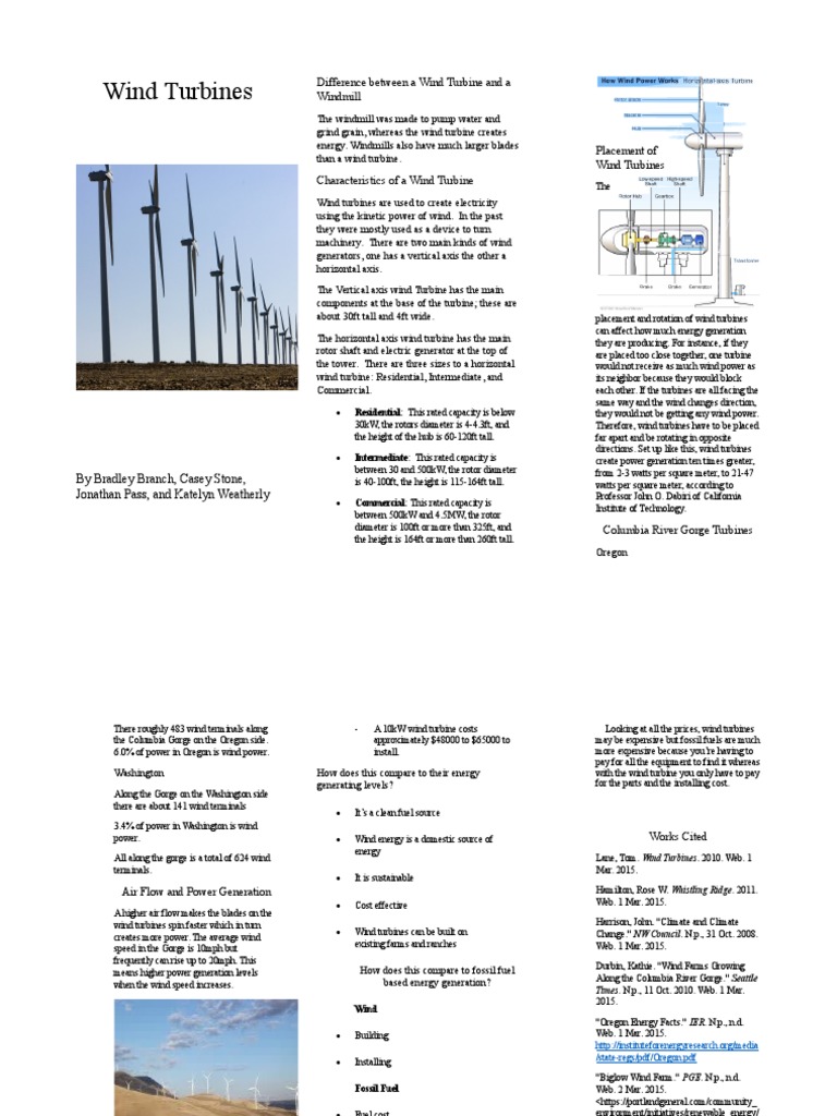 Wind Turbines Difference Between A Wind Turbine and A Windmill PDF