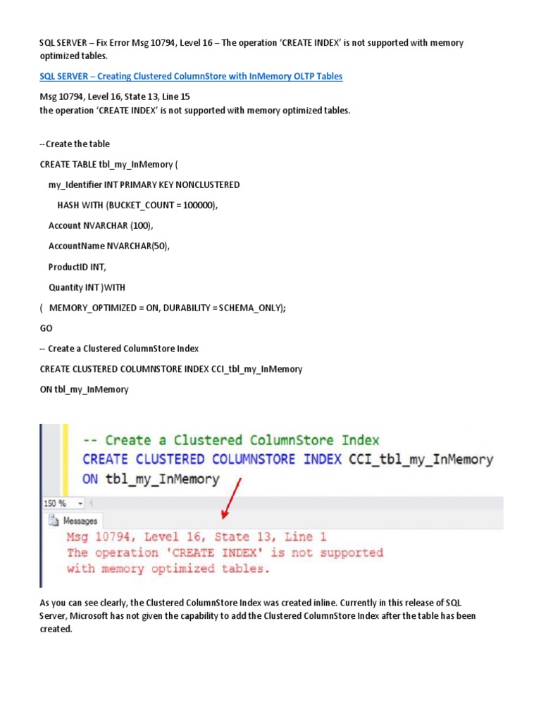 Clustered Columnstore Index | PDF
