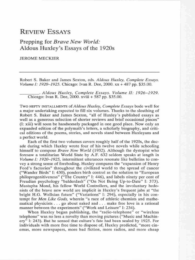 Aldous Huxley, Complete Essays. PDF