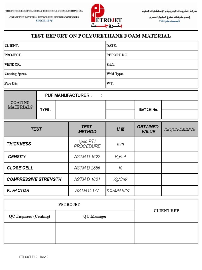PUF Coating Acceptance Test Report | PDF