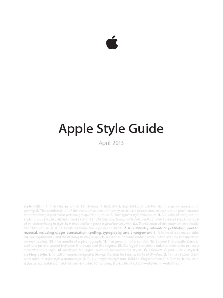 Apple Style Guide PDF Application Software Airport