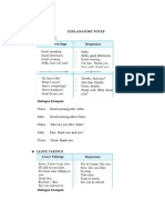 Explanatory Notes Greetings