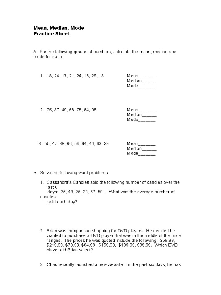 Mean Median Mode | PDF