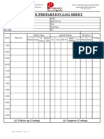 Surface Prepartion Log Sheet: QC Follow Up (Coating) QC Engineer (Coating)