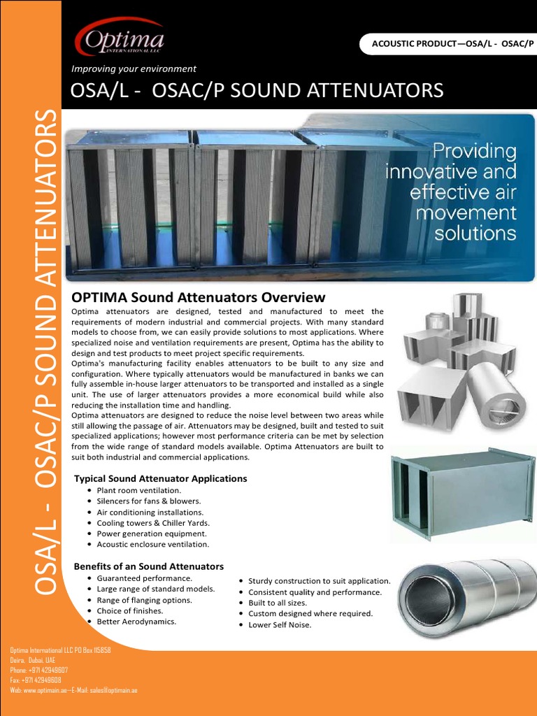 Sound Attenuators Leaflet PDF Duct (Flow) Sheet Metal