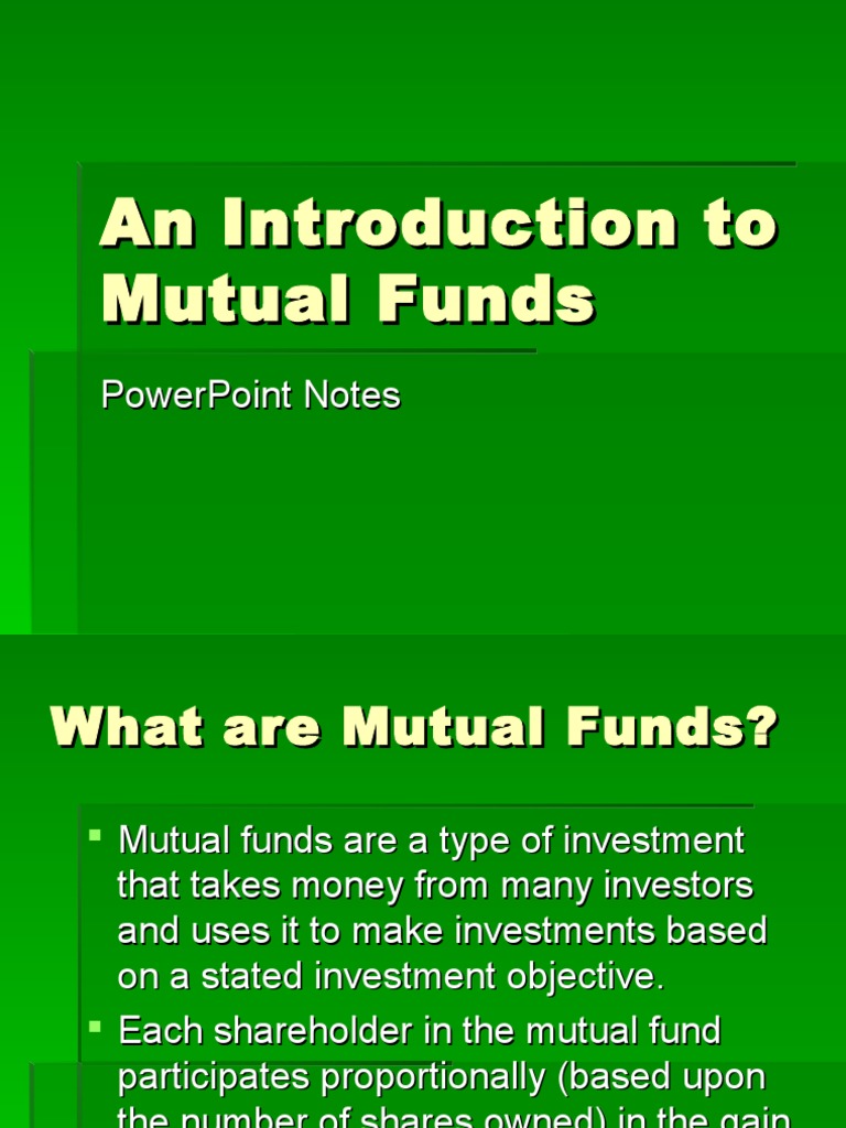 An Introduction To Mutual Funds | PDF | Mutual Funds | Investing