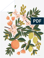 Citrus Floral Illustrated Art Print