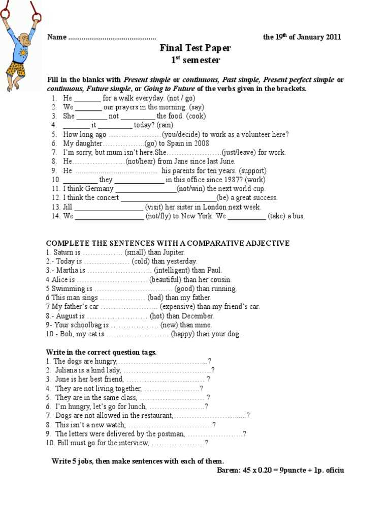 cls7 Final Test Paper 1sem | PDF | Rules | Syntax