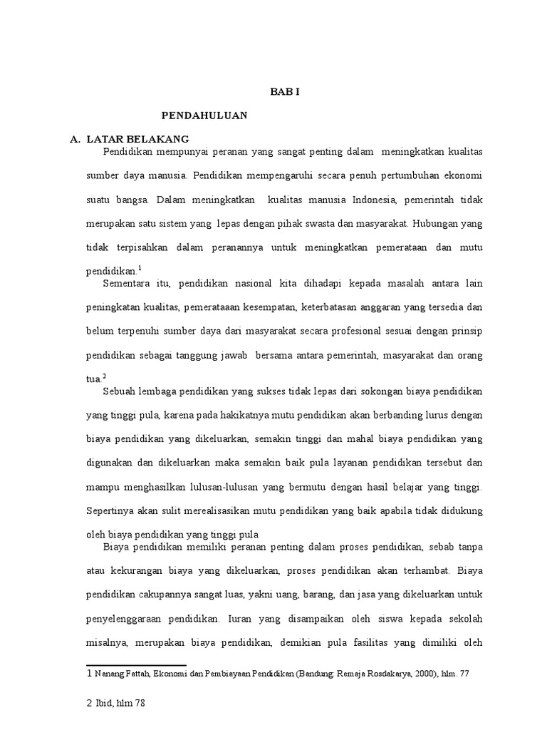 Makalah Konsep Pembiayaan Pendidikan