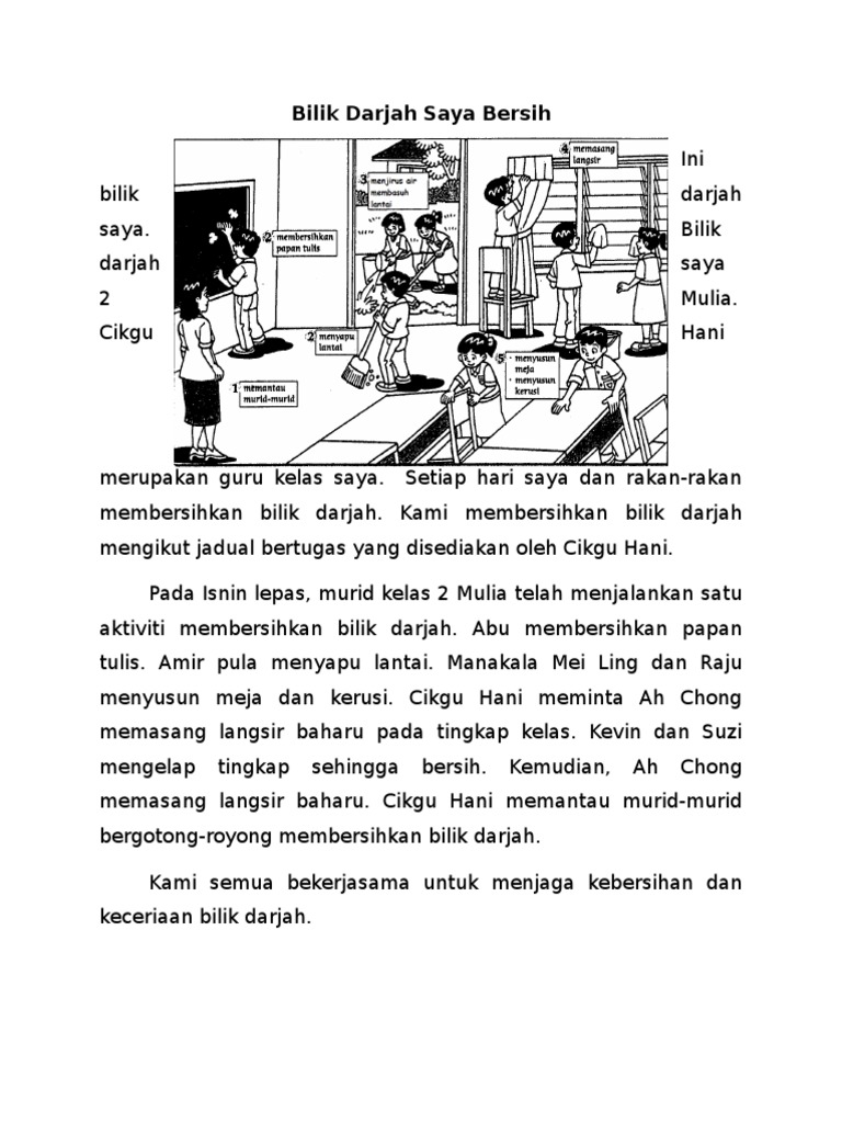 Bilik Darjah Saya Bersih Pdf