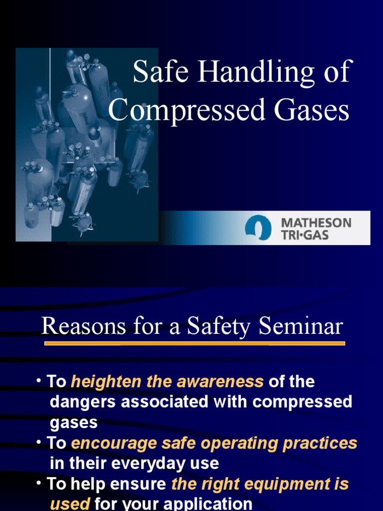 Compressed Gas Safety Handling Guide | PDF | Valve | Gases