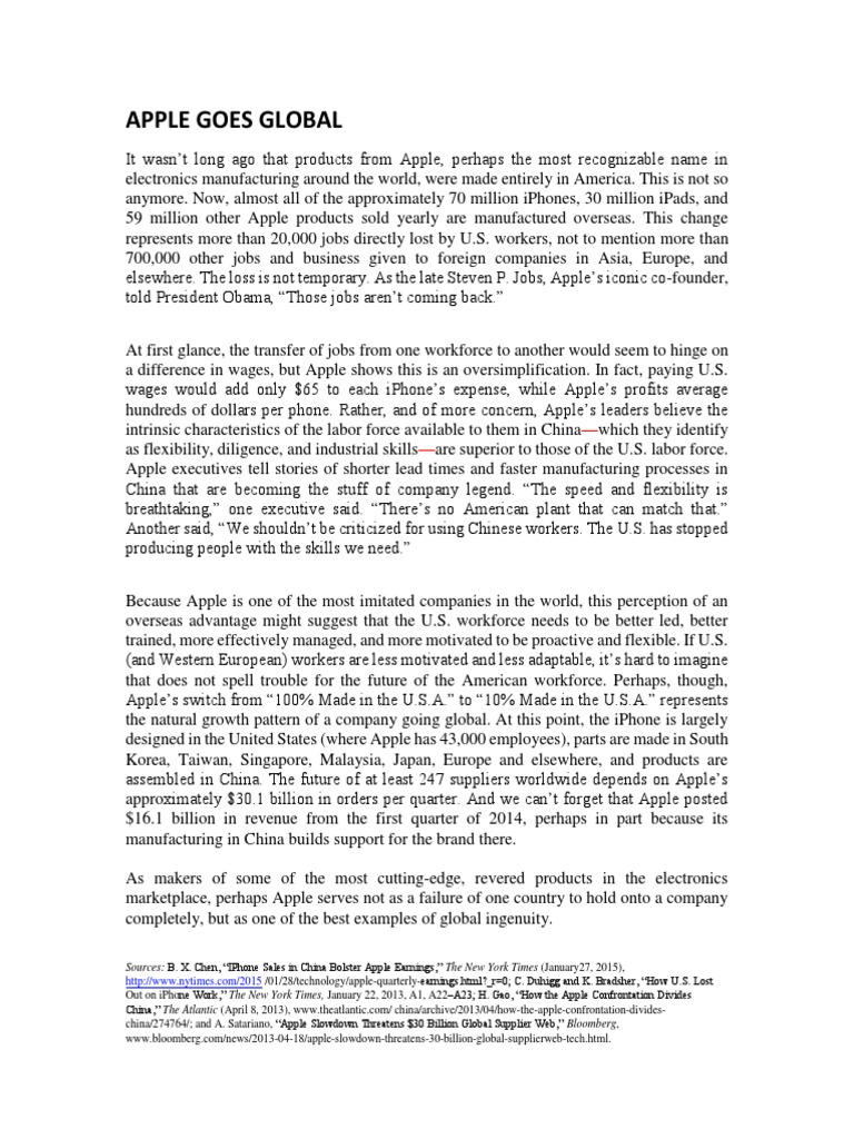 Apple goes global case study ppt image