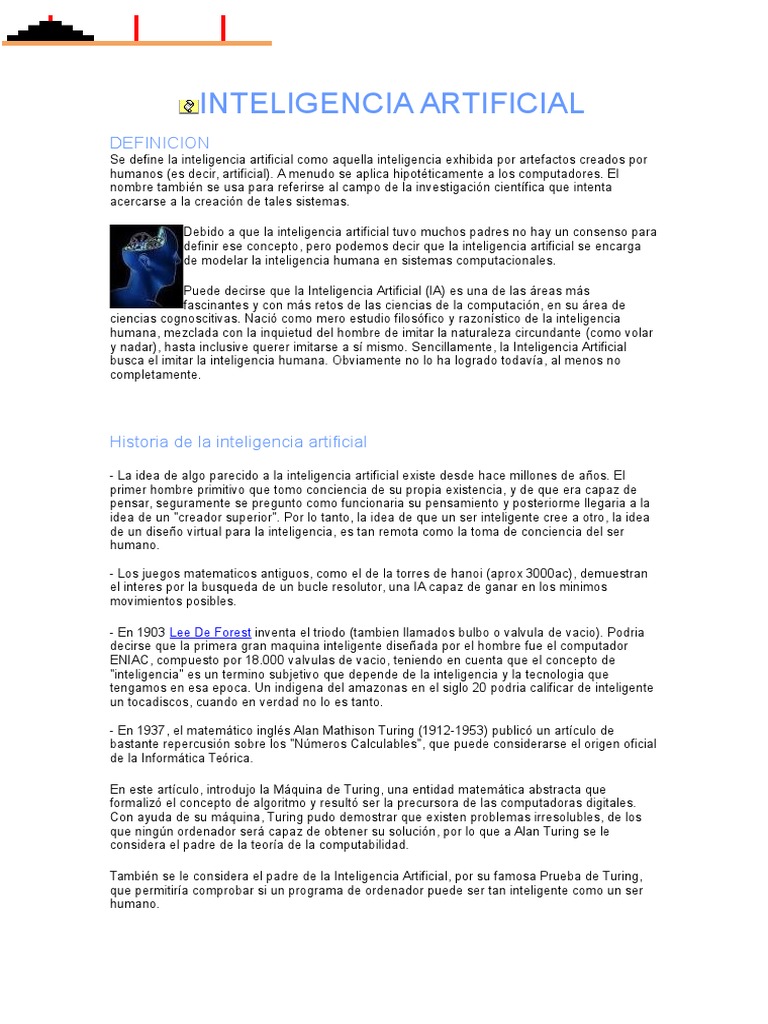 Definición de Inteligencia Artificial | PDF