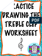 Practice Drawing the Treble Clef Worksheet