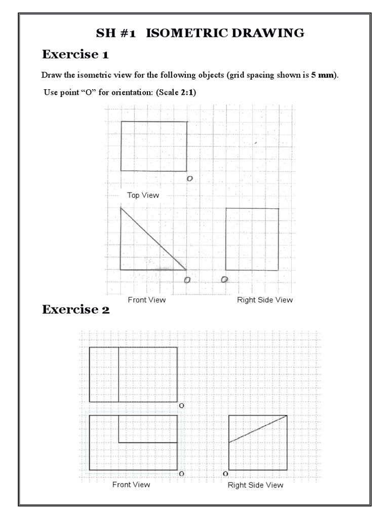 Isometric Drawing Exercises Guide | PDF | Teaching Methods & Materials