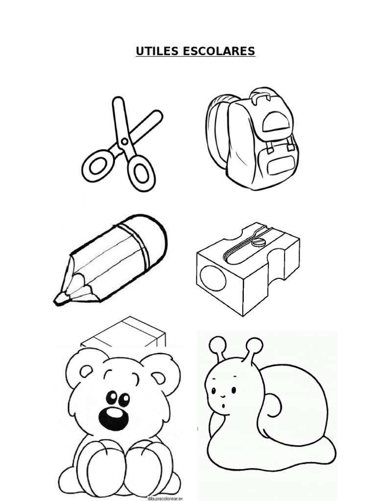 Get Dibujos De Utiles Escolares Para Colorear Background - Primero