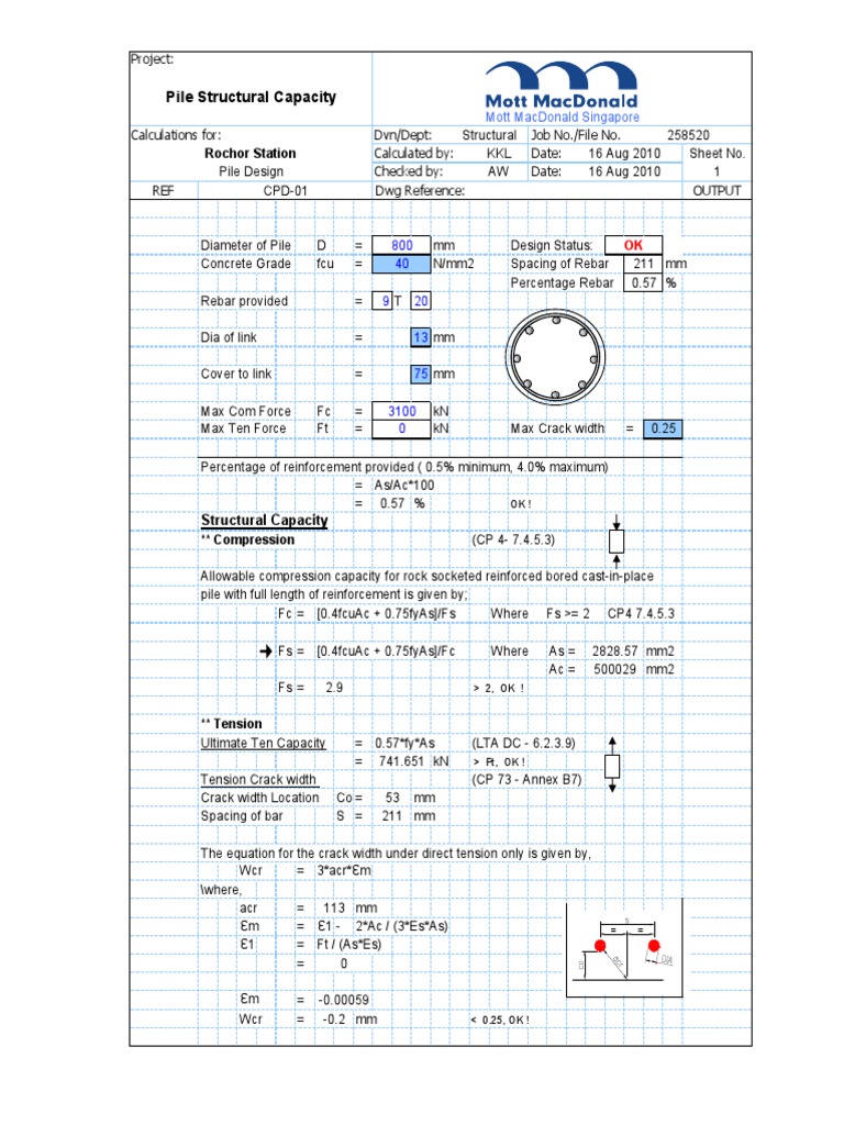 Pile Structural Capacity Calculations | PDF | Deep Foundation | Concrete