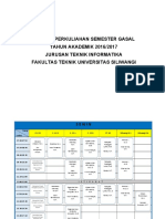 Jadwal Kuliah Teknik Informatika 20161