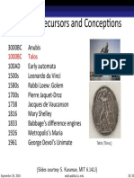 Robots: Precursors and Concep-Ons: 1000BC Talos