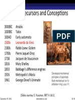 Robots: Precursors and Concep-Ons: 1500s Leonardo Da Vinci