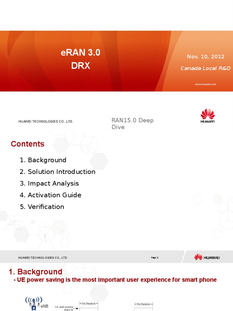 ERAN3.0 DRX Parameters v1.0 | PDF