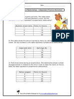 Proportional Relationships in Tables HW 11-15