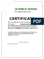 Certificate: Delhi Public School