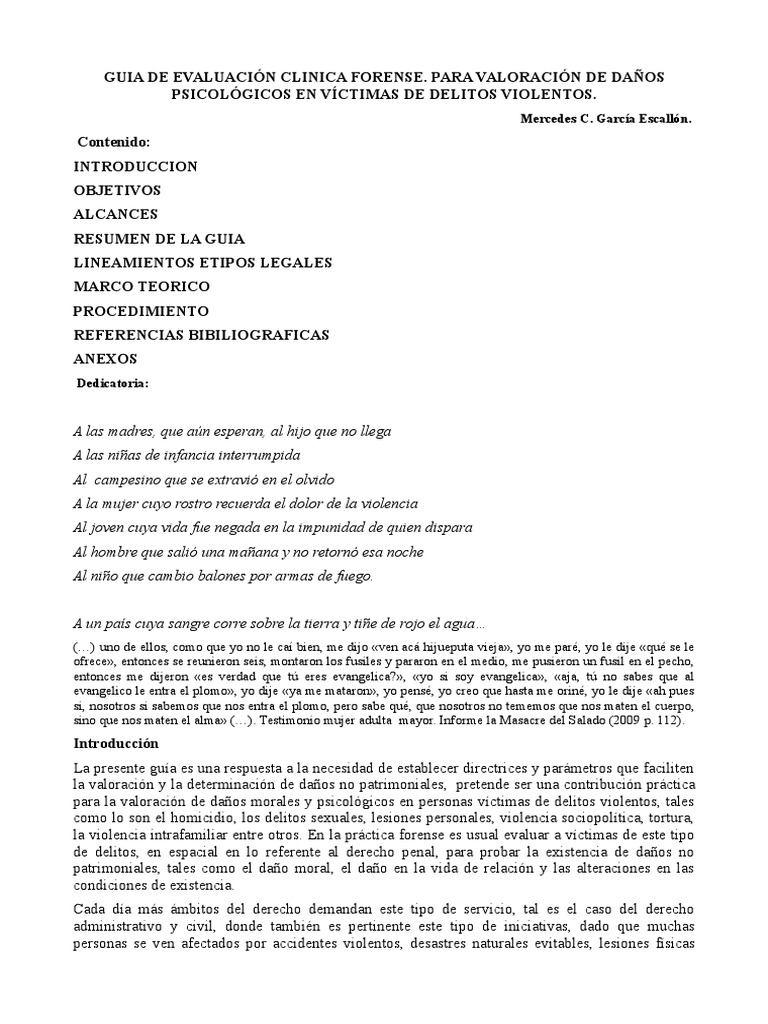 Guia de Evaluacion Clinica Forense en Casos de Violencia | PDF ...