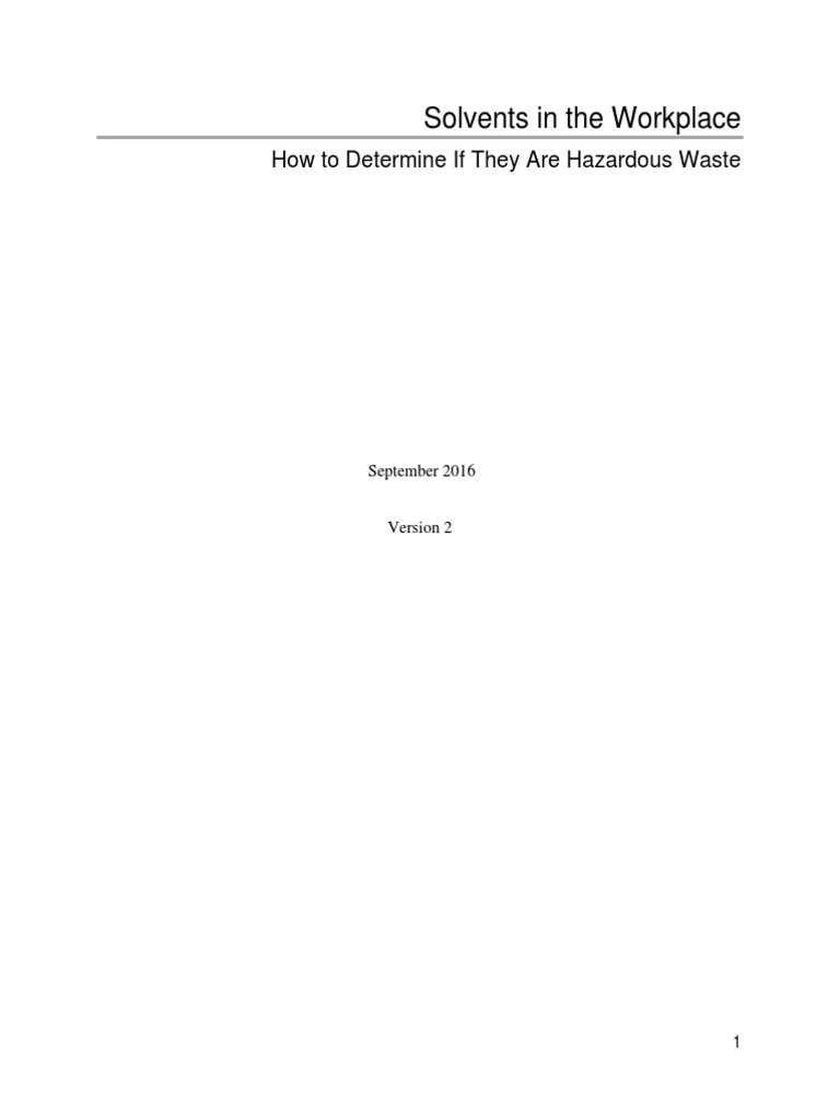 Hazardous Waste Solvent Guide | PDF | Hazardous Waste | Resource ...
