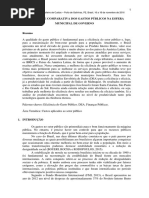 Uma Análise Comparativa dos Gastos Públicos na Esfera Municipal de Governo