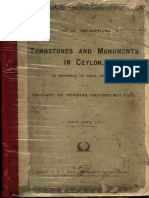 List of Inscriptions On Tombstones-And-monuments-In-ceylon C. M. Printed Cottle Governmknt Printers Ceylon 1911