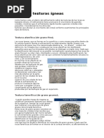 Tipos de texturas ígneas