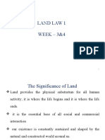 LAND LAW 1: THE SIGNIFICANCE OF LAND AND LEGAL REGIME