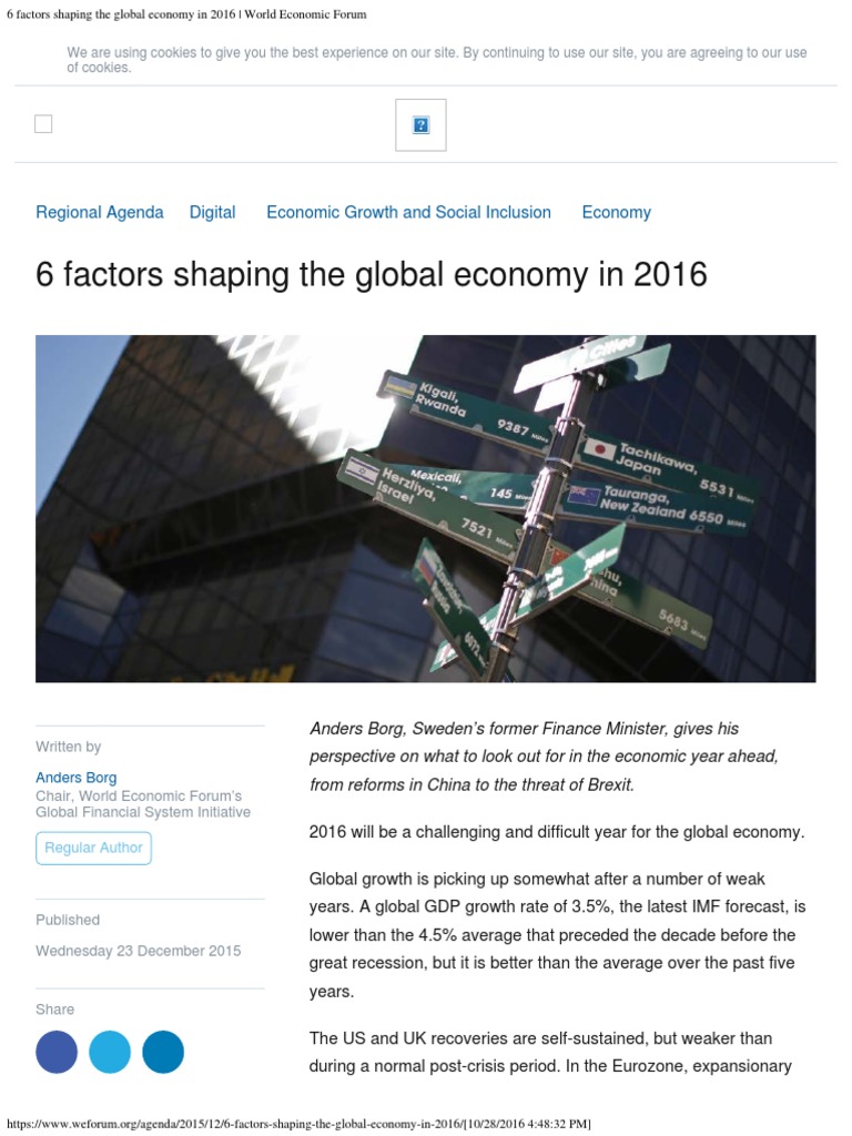 6 Factors Shaping The Global Economy in 2016 World Economic Forum | PDF ...