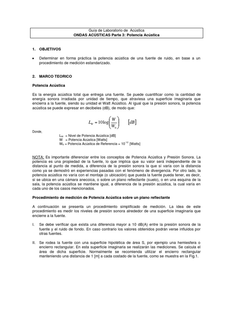 5 Potencia Acústica PDF Decibel Medición
