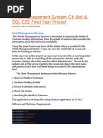 Hotel Management System C