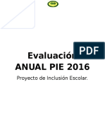 Evaluación Anual Pie 2016