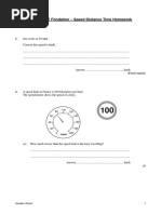 Speed Distance Time Foundation Homework