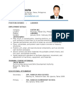 Edwar P. Acosta: Position Desired: Laborer Employment Details Datem Inc. Laborer