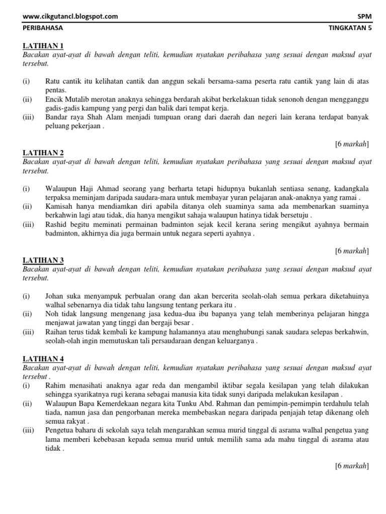 Soalan Peribahasa Nyatakan Tingkatan 5 Pdf