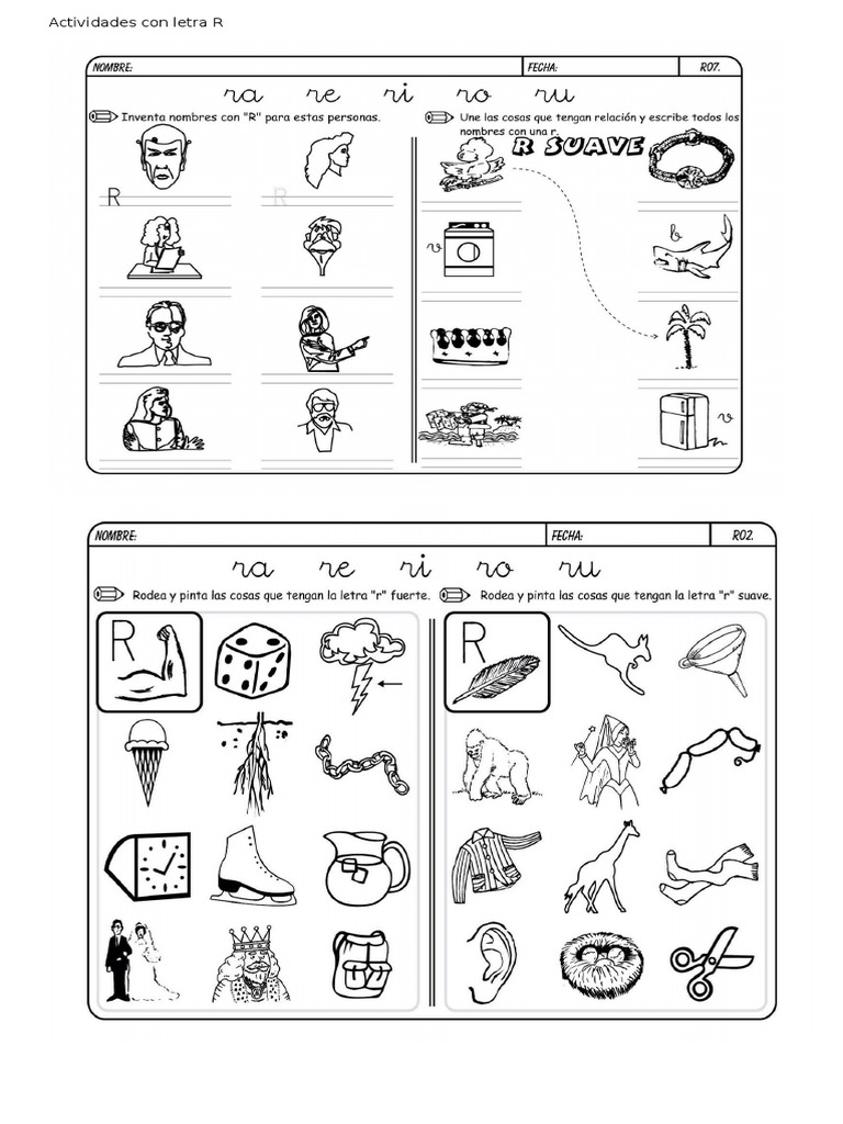 Actividades Con Letra R Pdf
