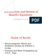 Introduction and Review of Maxell's Equations: Lecture # 1 & 2