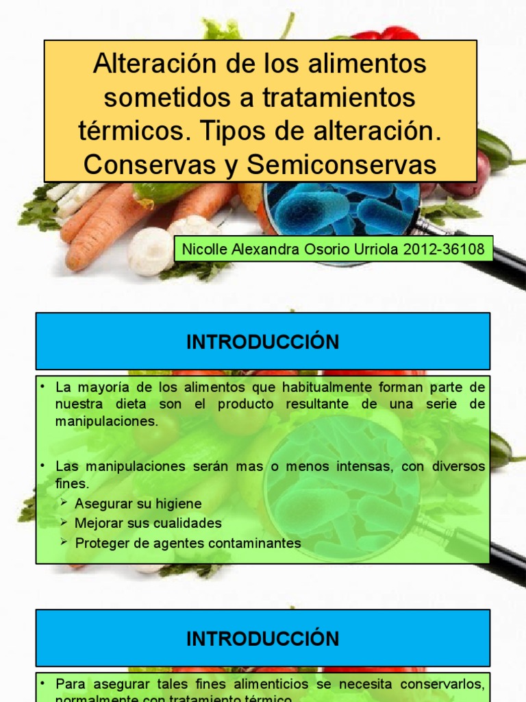 Alteración de Los Alimentos Sometidos A Tratamientos Térmicos | PDF ...
