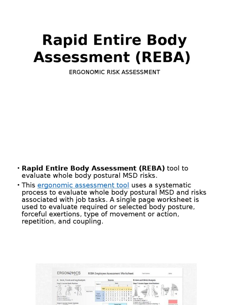 Rapid Entire Body Assessment (REBA) | Download Free PDF | Human Factors ...